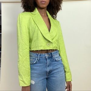 Cropped Neon Blazer